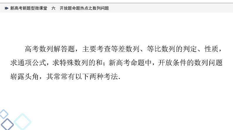 第6章 新高考新题型微课堂　6　开放题命题热点之数列问题课件PPT02