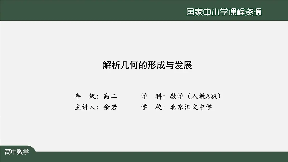29.高二【数学（人教A版）】解析几何的形成与发展-课件第2页