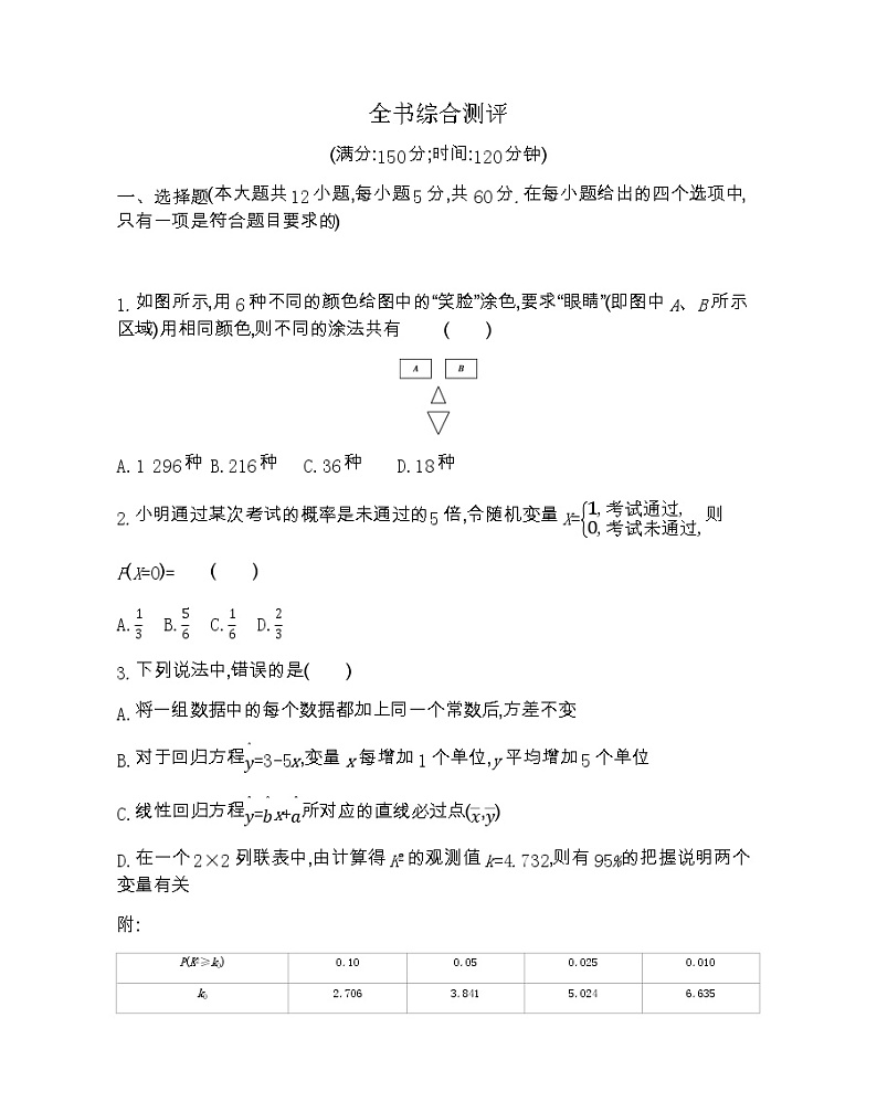 全书综合测评-2022版数学选修2-3 人教版（新课标） 同步练习 （Word含解析）第1页
