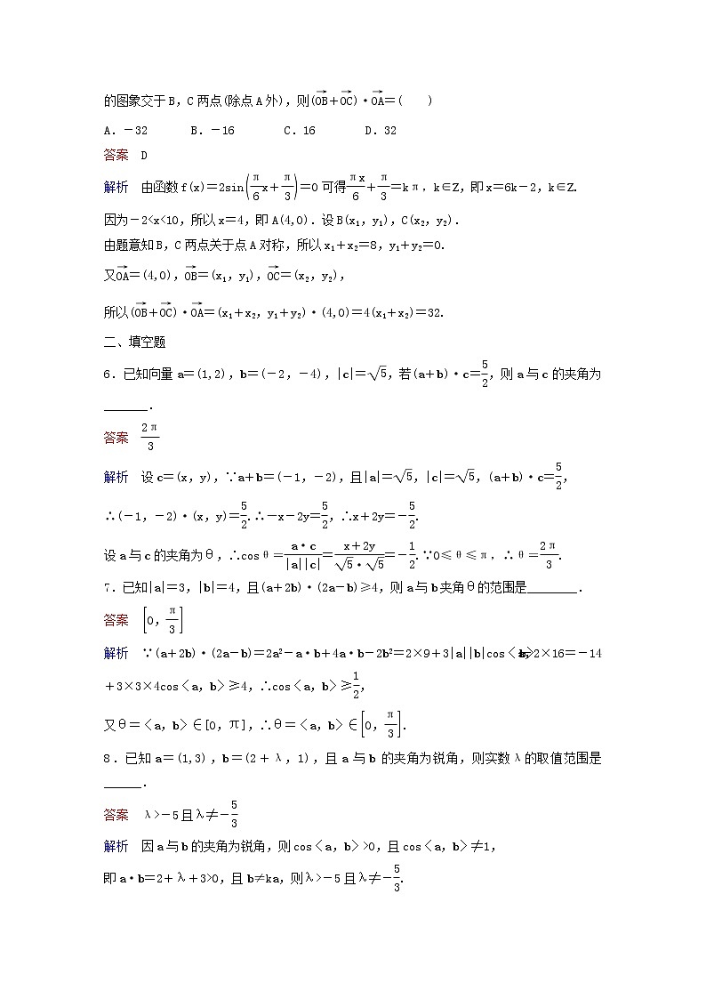 新教材(辅导班)高一数学寒假讲义12《6.3.5平面向量数量积的坐标表示》出门测(含解析)02