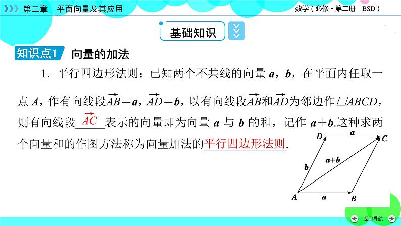 北师大版数学 必修第2册 第2章 2.1 向量的加法 PPT课件+练习06