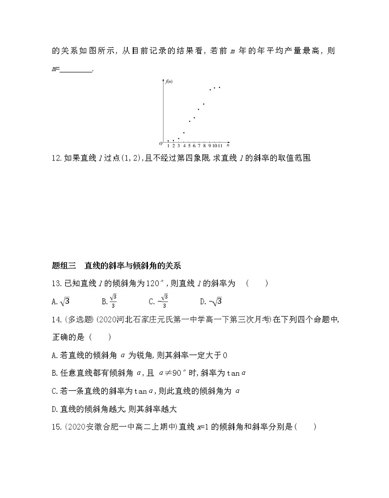 1.1-1.2　一次函数的图象与直线的方程和直线的倾斜角、斜率及其关系-2022版数学选择性必修第一册 北师大版（2019） 同步练习 （Word含解析）03