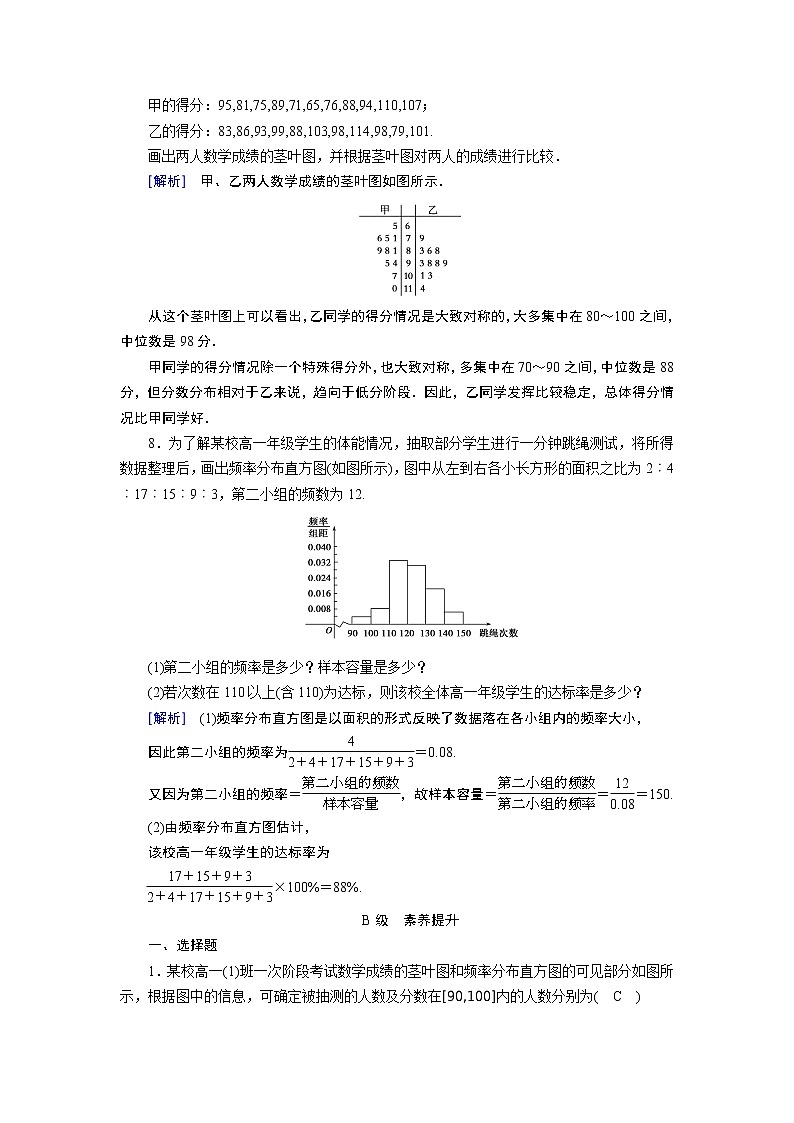 人教A版数学必修3  2.2.1 用样本的频率分布估计总体分布 PPT课件+练习03