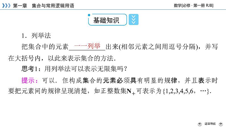 人教B版数学必修1 1.1.1　集合及其表示方法（第2课时） PPT课件+练习05