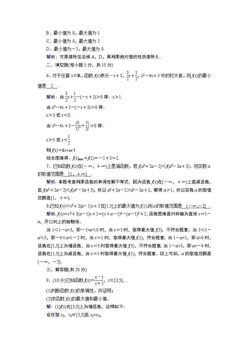 人教B版数学必修1 3.1.2　函数的单调性（第2课时） PPT课件+练习02