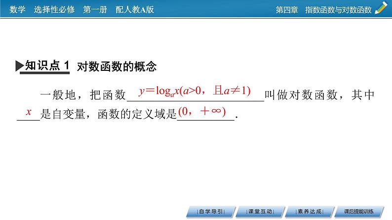 人教A版（2019）数学必修一 4.4　对数函数 第1课时 PPT课件+练习04