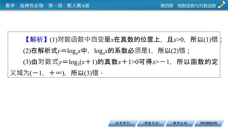 人教A版（2019）数学必修一 4.4　对数函数 第1课时 PPT课件+练习06