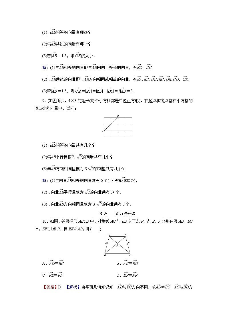 新教材人教A版数学必修第二册 6.1　平面向量的概念 PPT课件+练习03