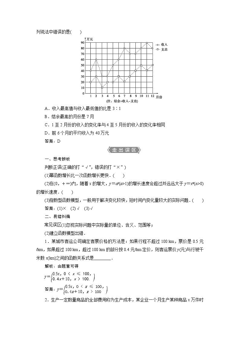 2023届高考一轮复习讲义（文科）第二章　函数概念与基本初等函数    第9讲　函数模型及其应用学案02
