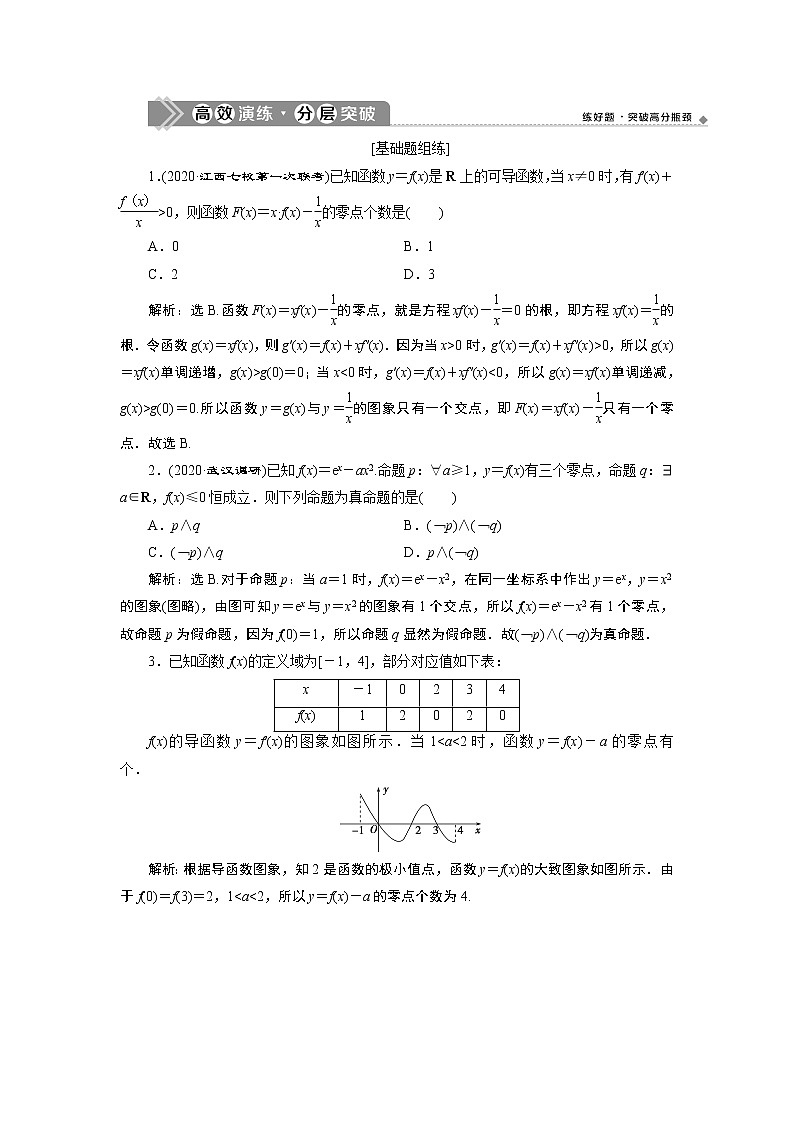 2023届高考一轮复习讲义（文科）第三章　导数及其应用    第4讲　第2课时　高效演练 分层突破学案01