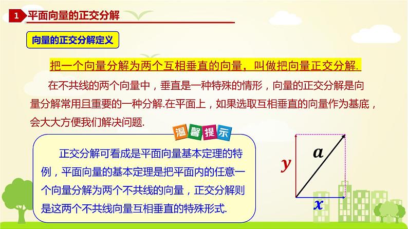 人教A版2019必修第二册 6.3.2 平面向量的正交分解、加减、数乘运算的坐标表示 PPT课件02