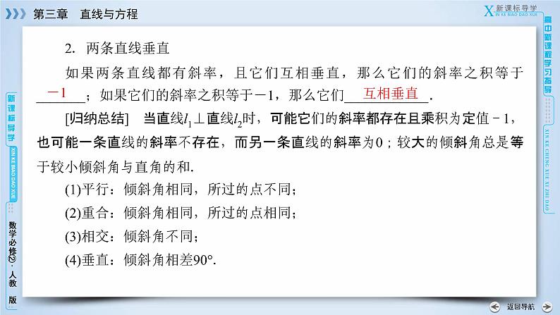 人教A版数学必修2  3.1.2 两条直线平行与垂直的判定 PPT课件+练习07