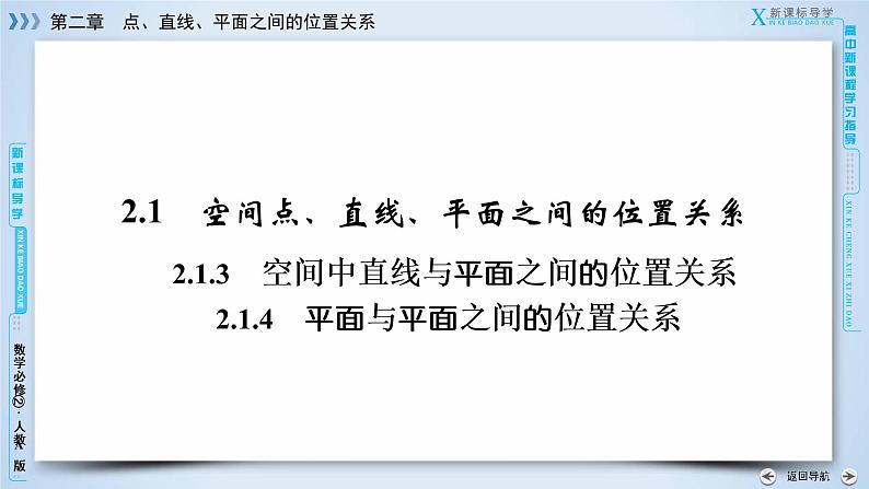 人教A版数学必修2  2.1.3、2.1.4 空间中直线与平面之间的位置关系 PPT课件+练习03