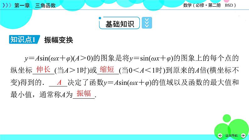 北师大版数学 必修第2册 第1章 6.3 探究A对y＝Asin(ωx＋φ)的图象的影响 PPT课件+练习06