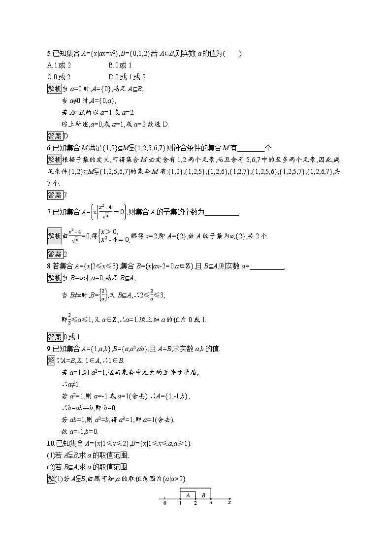 人教A版高中数学必修1 1.1.2　集合间的基本关系  课件+练习02