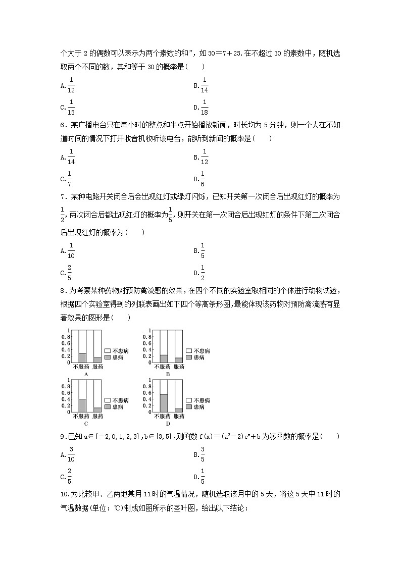 高考数学(理数)二轮复习课时跟踪检测13《概率统计统计案例》小题练（学生版）第2页