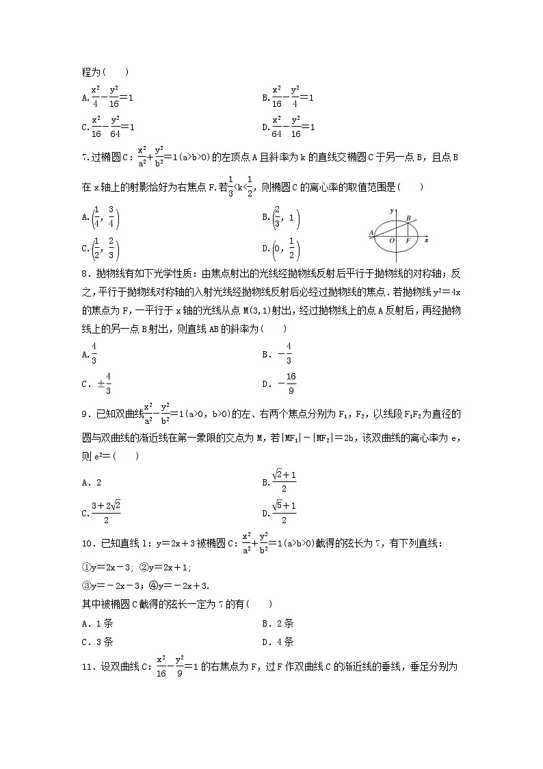 高考数学(理数)二轮复习课时跟踪检测17《圆锥曲线的方程与性质》小题练（学生版）第2页
