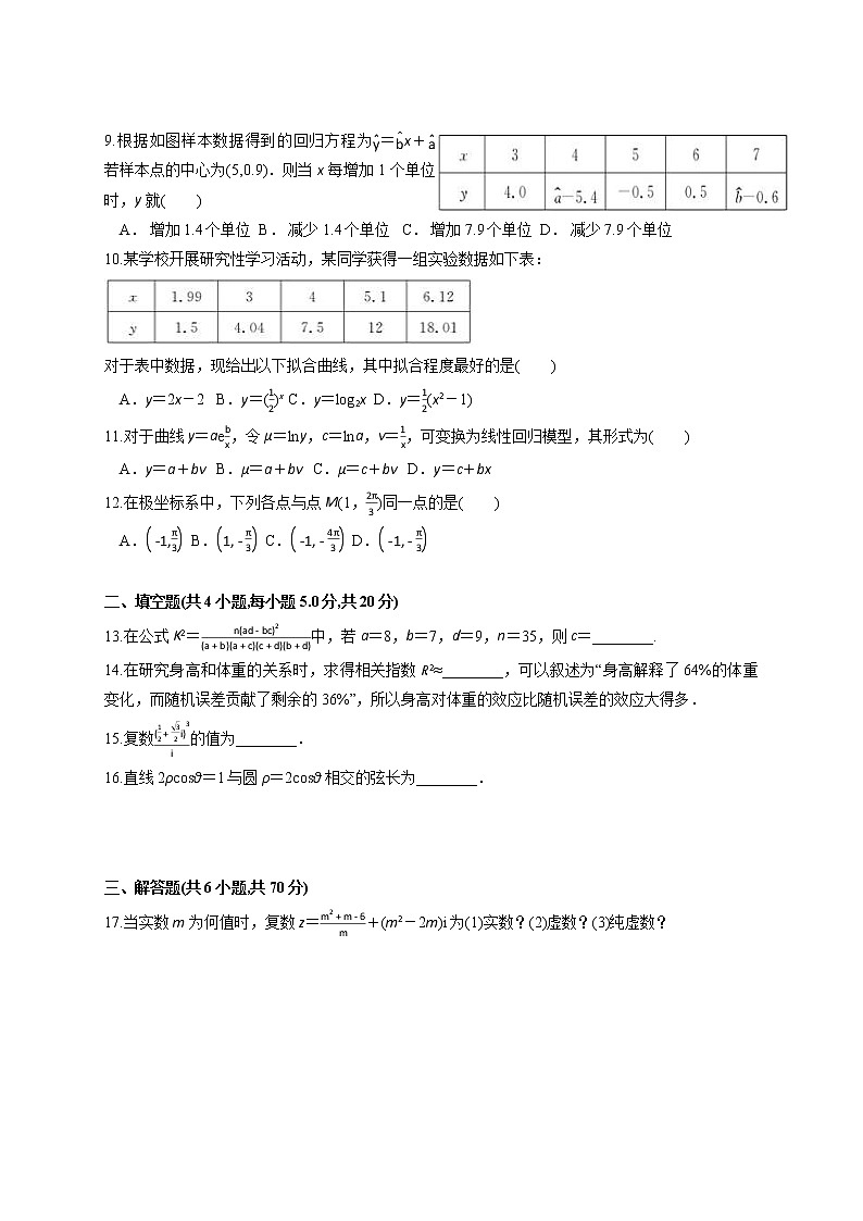 安徽省滁州市定远县育才学校2020-2021学年高二下学期期中考试数学（文）试题（含答案）02