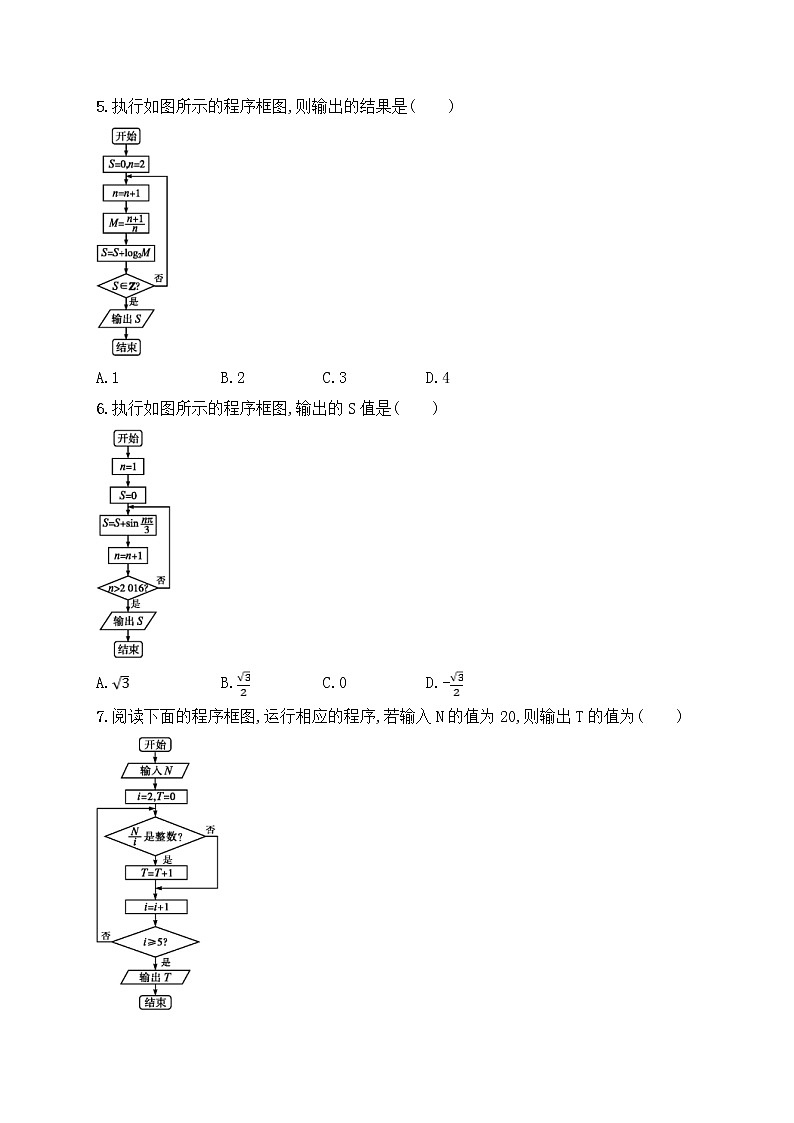 高考数学(文数)二轮专题突破训练04《算法与推理》 (教师版)第2页