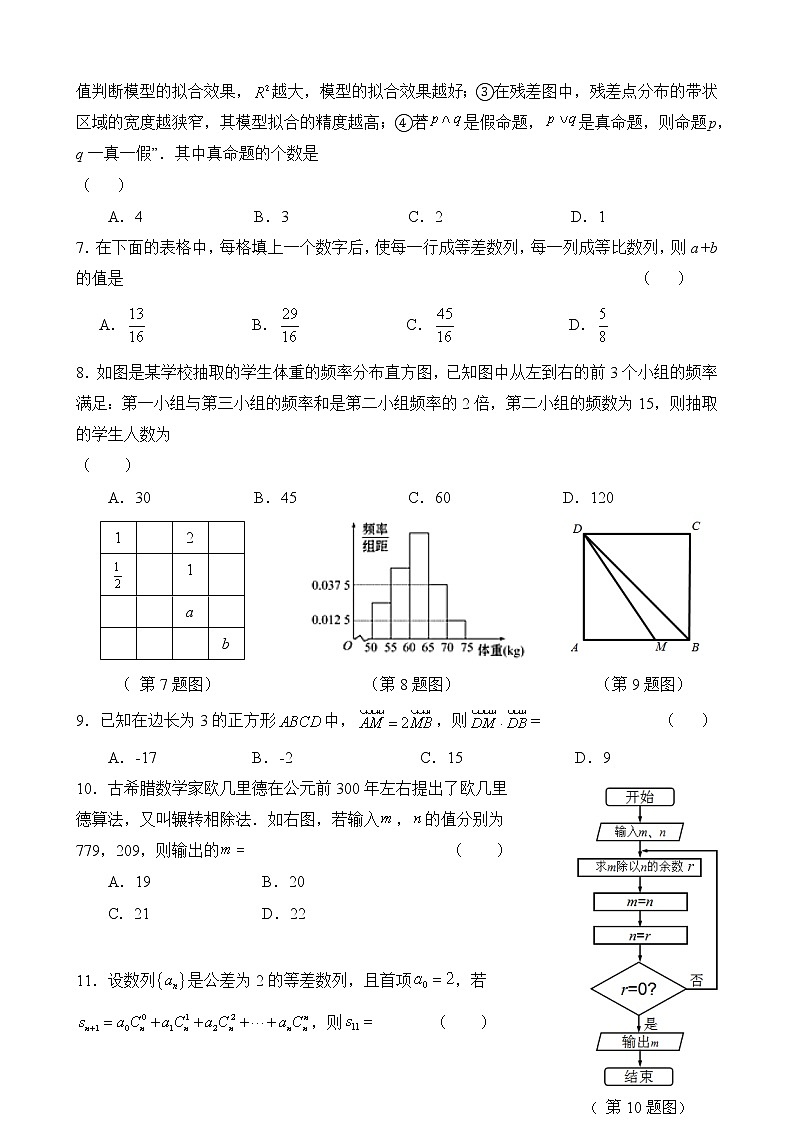 吉林省长春市北师大附属学校2020-2021学年高二下学期期中数学（理）试题（含答案）第2页