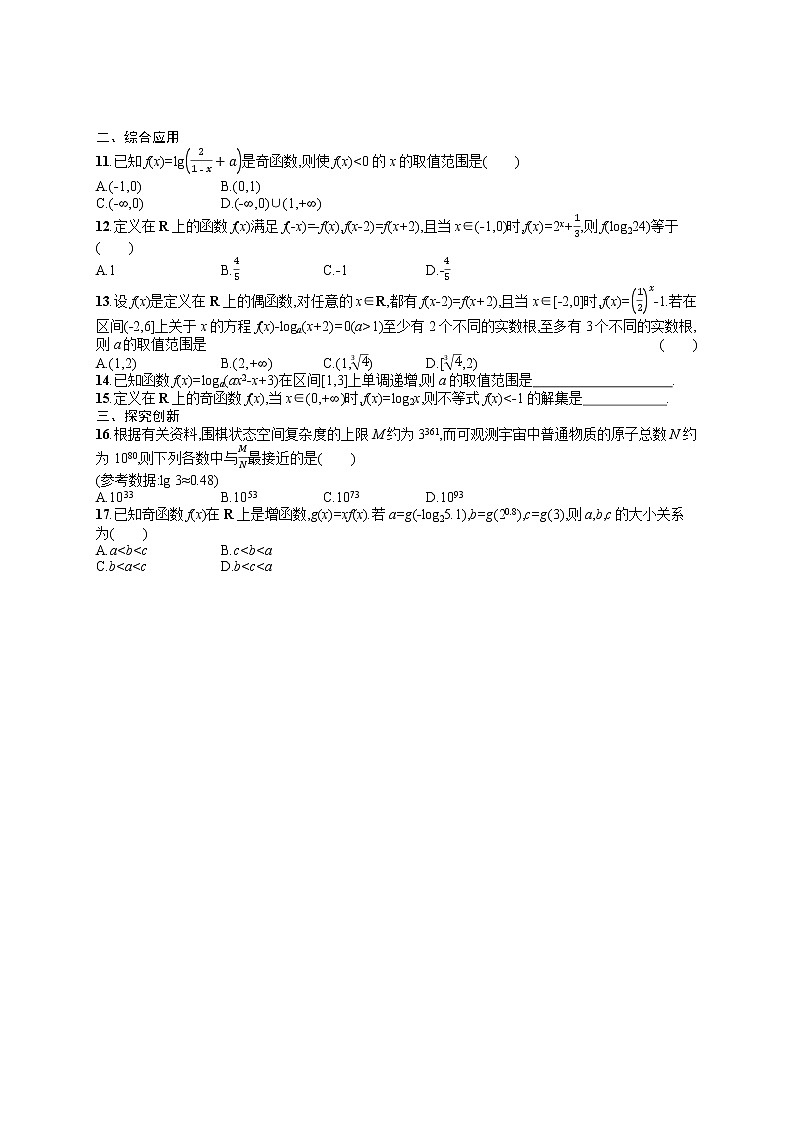 人教版高中数学高考一轮复习训练--　对数与对数函数第2页