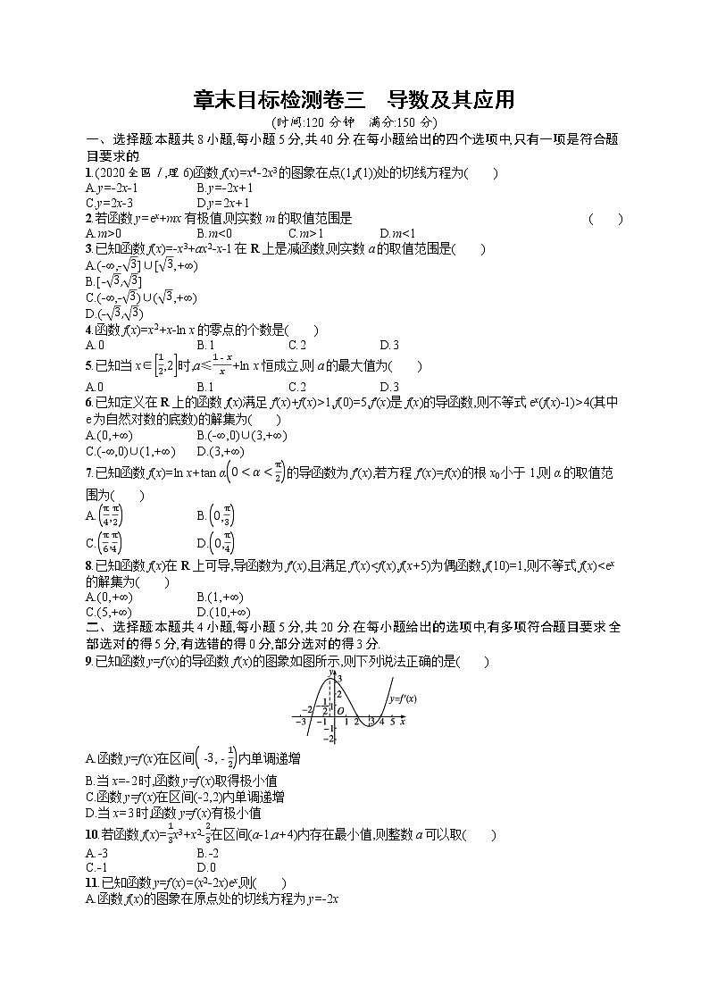 人教版高中数学高考一轮复习训练--导数及其应用01