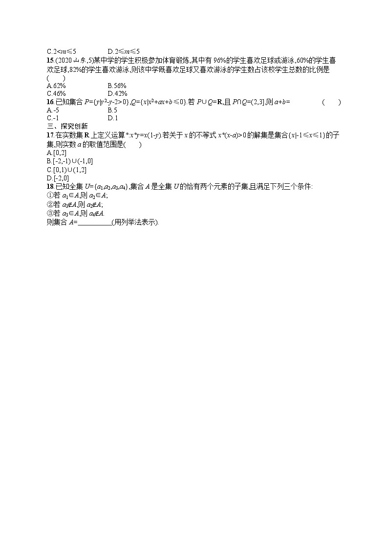 人教版高中数学高考一轮复习训练--集合第2页