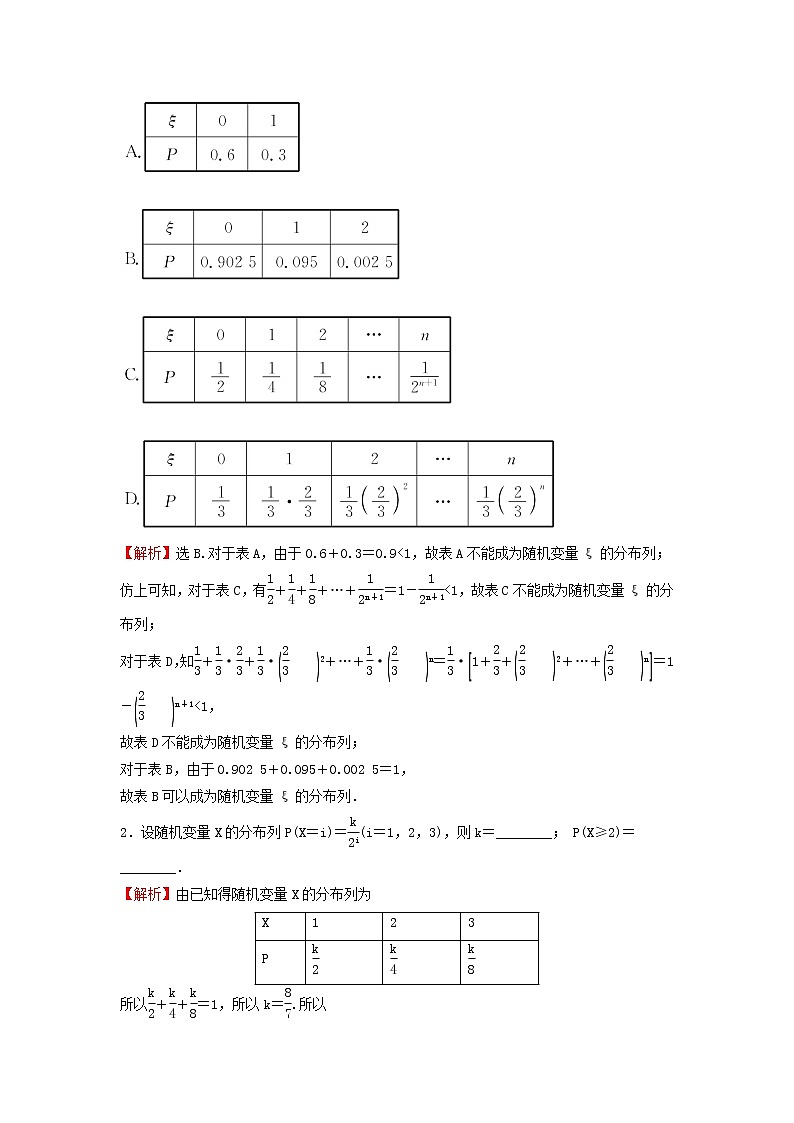 2021_2022学年新教材高中数学第四章概率与统计2.2离散型随机变量的分布列学案新人教B版选择性必修第二册03