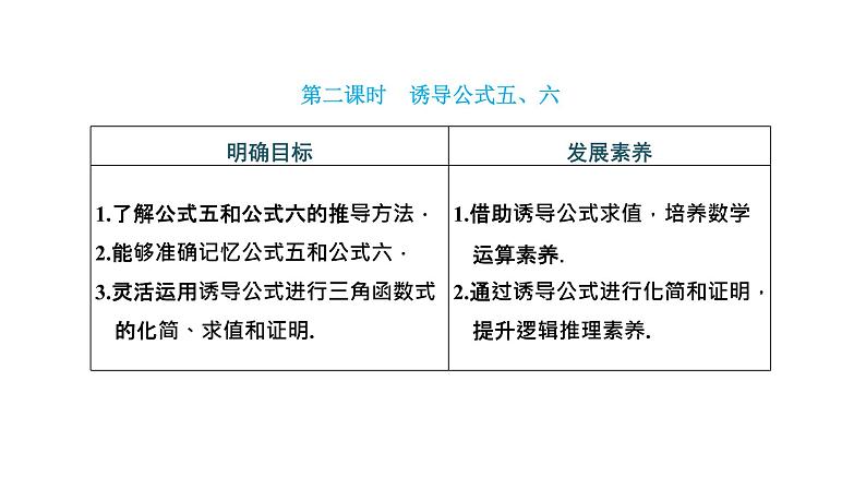 5.3  第二课时 诱导公式五、六课件PPT第1页