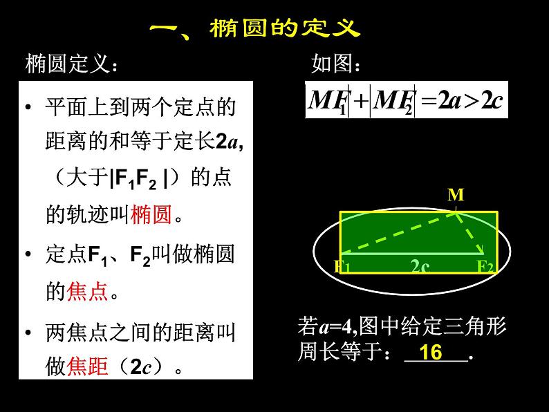2021-2022学年高中数学人教版A版（2019）选择性必修一3.1.1椭圆及其标准方程 课件（共17张PPT）06