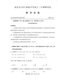 2022武汉二调数学试卷（无答案）