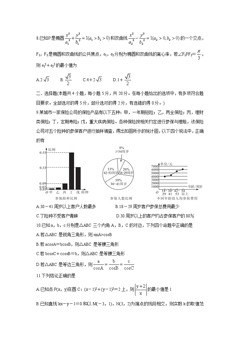 安徽省示范高中培优联盟2021-2022学年高二上学期冬季联赛数学含解析 试卷03