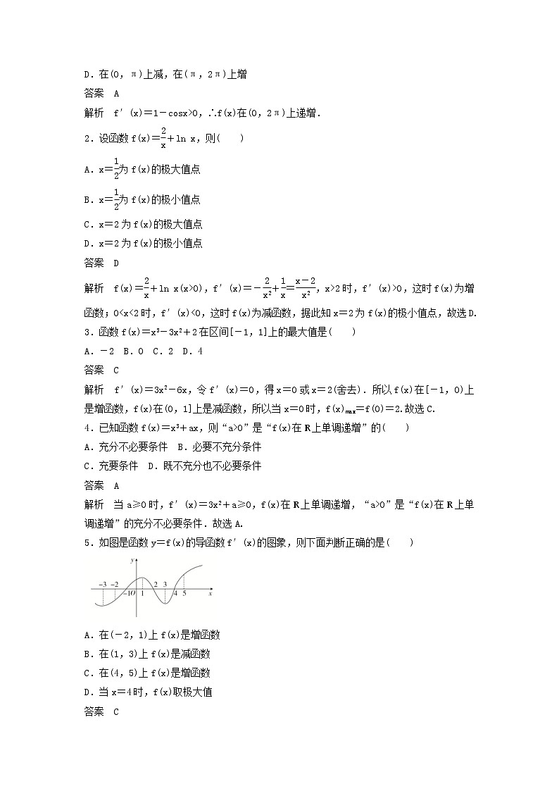 高考数学(文数)一轮复习考点测试15《导数的应用一》（教师版）第2页