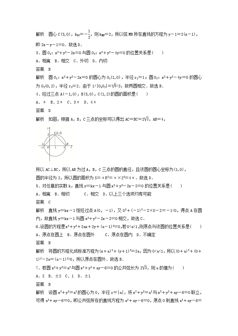 高考数学(文数)一轮复习考点测试45《圆与方程》（教师版）第2页