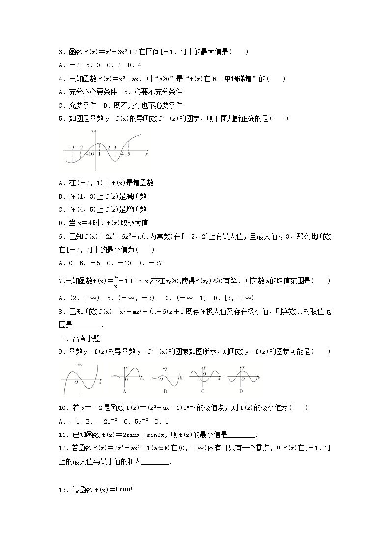 高考数学(文数)一轮复习考点测试15《导数的应用一》（学生版）第2页