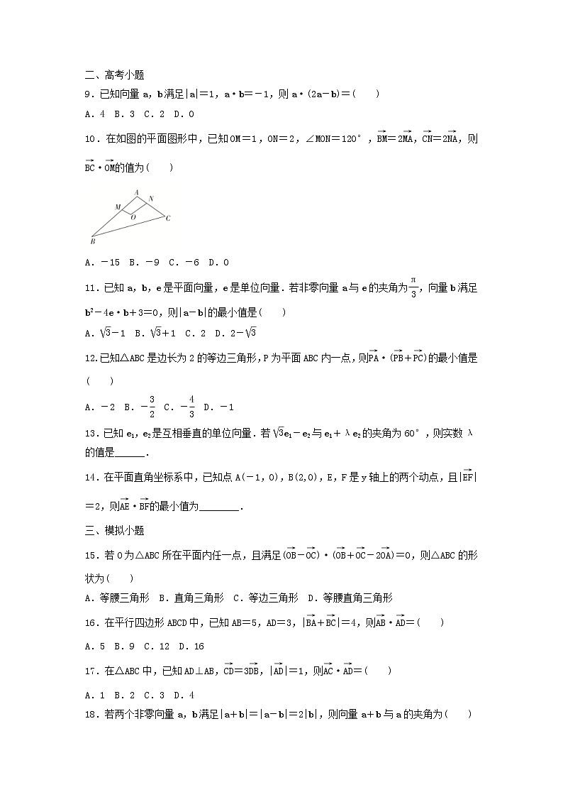 高考数学(文数)一轮复习考点测试27《平面向量的数量积及应用》（学生版）第2页