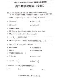 江西省新余市2020-2021学年高二下学期期末考试数学（文科）试题（含答案）