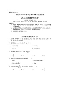 云南省丽江市2019-2020学年高二下学期期末教学质量监测文科数学试题（含答案）