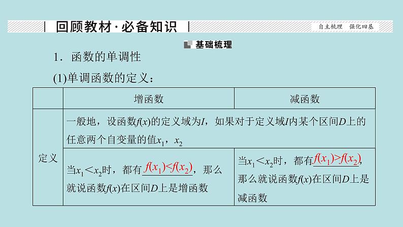 2022届高考数学理一轮复习新人教版课件：第二章函数导数及其应用第二节函数的单调性与最值02