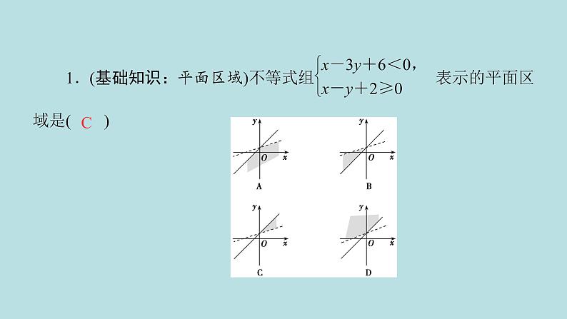 2022届高考数学理一轮复习新人教版课件：第六章不等式推理与证明第三节二元一次不等式组与简单的线性规划问题07