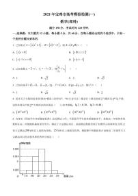 2021届陕西省宝鸡市高三上学期高考模拟检测（一）数学（理）试题 PDF版