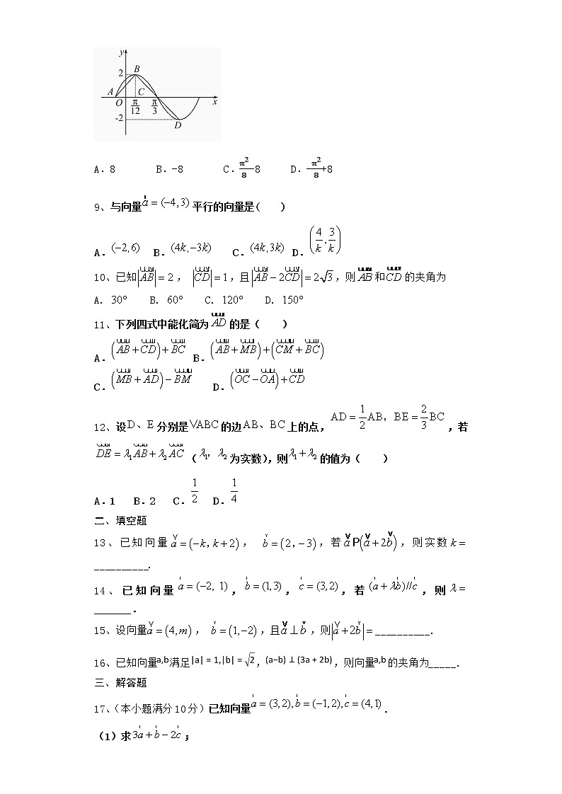 2022届新教材北师大版平面向量单元测试含答案2第2页