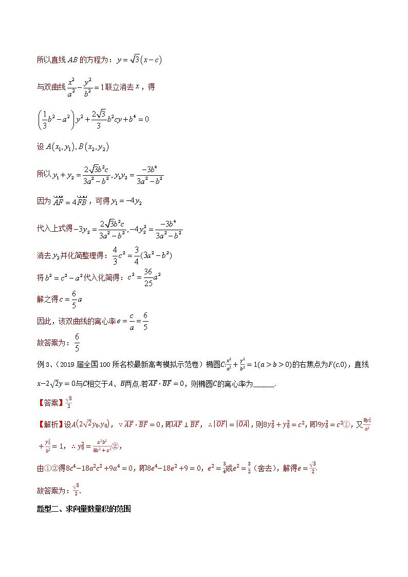 2022高考数学一轮复习专题42 圆锥曲线中的向量问题（解析卷）第2页