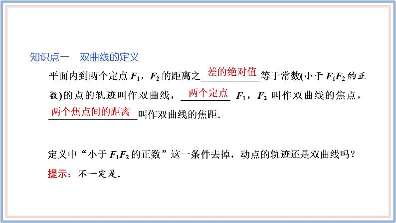 2021-2022新教材苏教版数学选择性必修第一册课件：3.2.1　第一课时　双曲线的定义与标准方程05