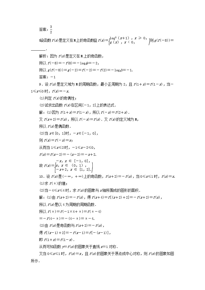 2022高考数学一轮总复习第二章函数概念与基本初等函数第3讲函数的奇偶性周期性集训含解析文 试卷03