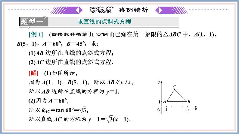 2021-2022新教材苏教版数学选择性必修第一册课件：1.2.1　直线的点斜式方程08
