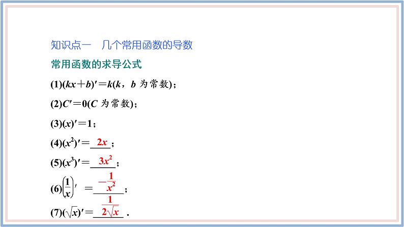 2021-2022新教材苏教版数学选择性必修第一册课件：5.2.1　基本初等函数的导数05