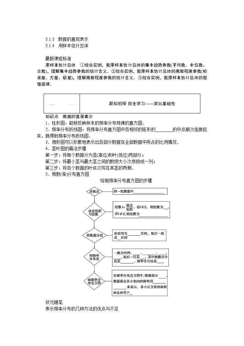5.1.3-4数据的直观表示　用样本估计总体（课件+学案+练习）01