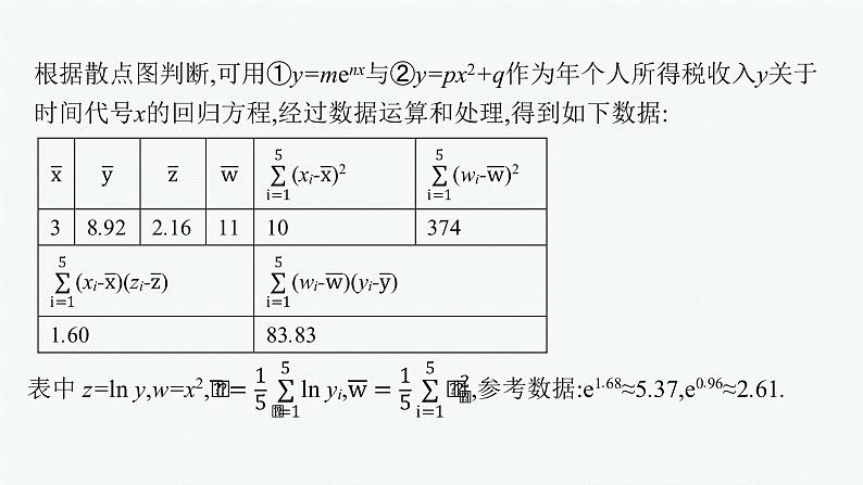 2022届高三数学二轮复习课件：素养提升微专题（六）　非线性回归问题第5页