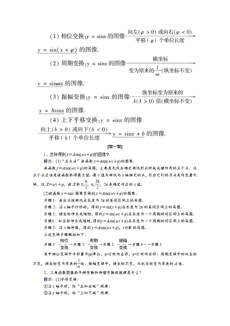 2022年高中数学新人教B版必修第三册 第七章 7.3.2 正弦型函数的性质与图像 学案02
